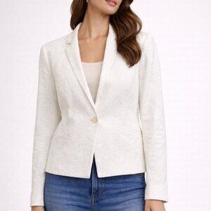 GUESS White Textured Blazer – Size M